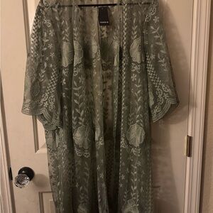 Torrid Green Lace Kimono